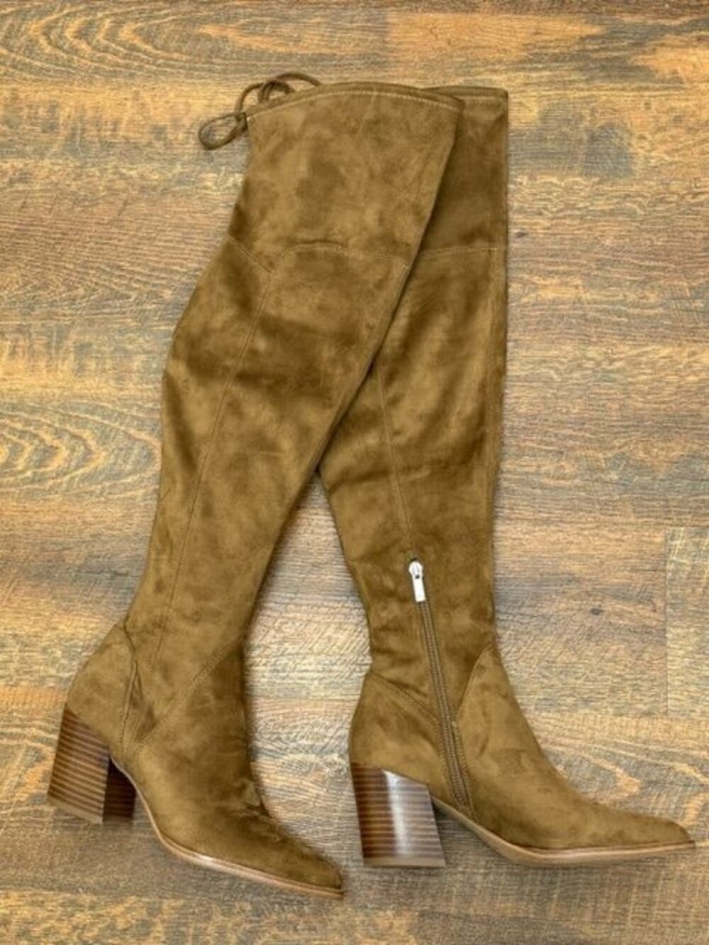 Marc Fisher LTD Comara Boots Womens Cognac Over Knee Pointed Toe $249 Size 6